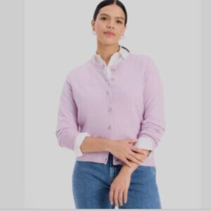 kate spade Cashmere Crewneck Cardigan Orchid Blush XXL NWT
